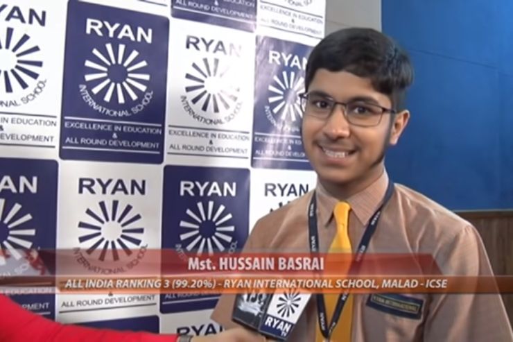 Ryan International School, Malad ICSE- Interview: ICSE 2019 Topper Husain Basrai (AIR 3)