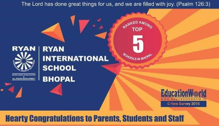 Ranked 5th among Top Schools in Bhopal - Ryan International School, Bhopal