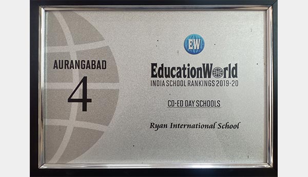 4th Position in Education World (India School Rankings) - Ryan International School, Aurangabad