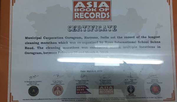 Limca Book of Records - Ryan International School, Bhondsi, Gurgaon