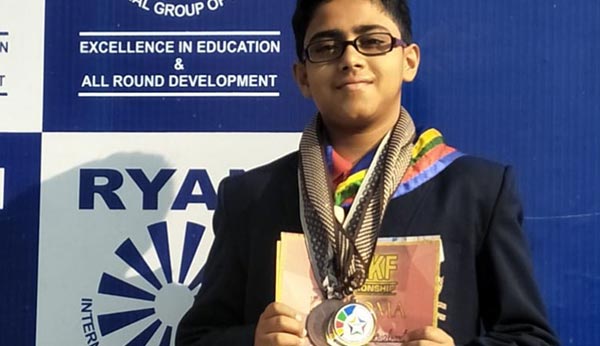 Atreyo Chakraborty won 3 prizes at the Karate International Level Championship
