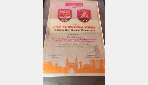 Brainfeed School Excellence Award - Ryan International School, Kharghar - Ryan Group