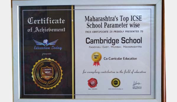 Co-Curricular Education Maharashtra School merit awards 2019-20 - Ryan International School, Kandivali East