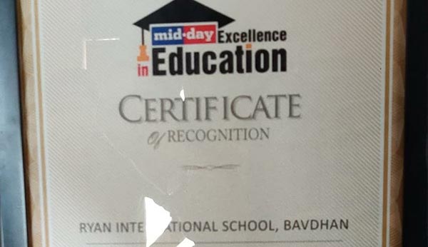 Awarded by Mid-Day - Ryan International School, Bavdhan