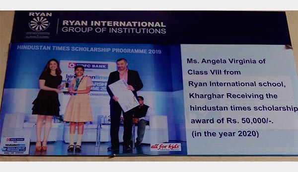 Hindustan Times Scholarship award - Ryan International School, Kharghar