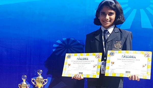 Ananya Sajeev won the 3rd place at the Abacus National Level Competition - Ryan International School Kundalahalli - Ryan Group