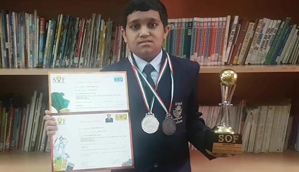 Sparsh Pradeep Jain ranked 2nd in the NSTSE Examination - Ryan International School Kundalahalli - Ryan Group