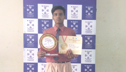 Aryan Tiwari won the participation certificate in Cricket Tournament.
