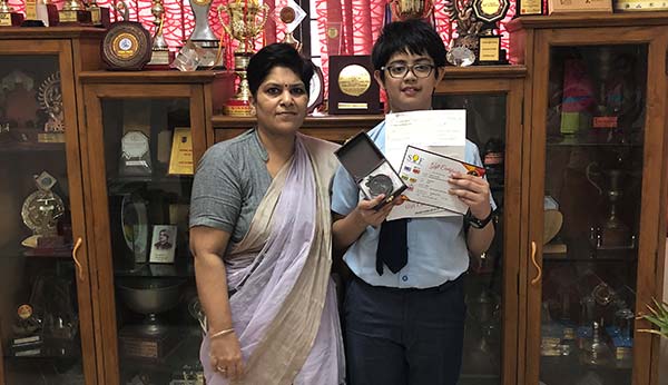 Rudra Bhutani bagged the 1st prize at ISCO 2018 - Ryan International School, Sec-25, Rohini