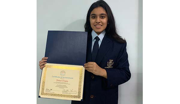 Shreya Chopra was the first ever Youth Ambassador - Ryan International School, Sec-25, Rohini