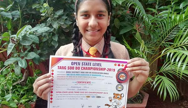 Shraddha Jain gets a Bronze medal for Tang Soo Do - Ryan International School, Kandivali East