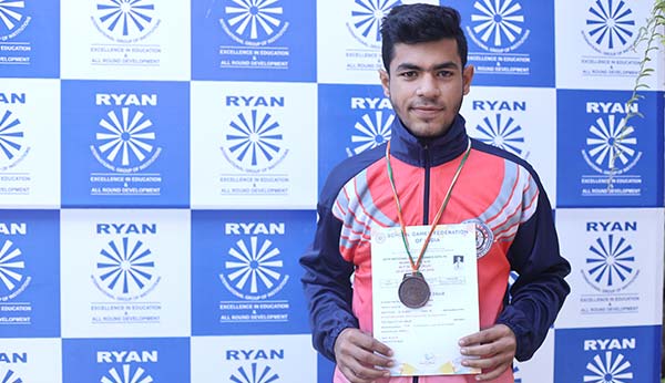 Tushar Malhotra wins the bronze medal - Ryan International School, Sec-25, Rohini