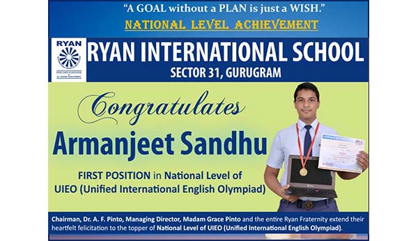 Unified International English Olympiad - Ryan International School, Sec 31 Gurgaon - Ryan Group