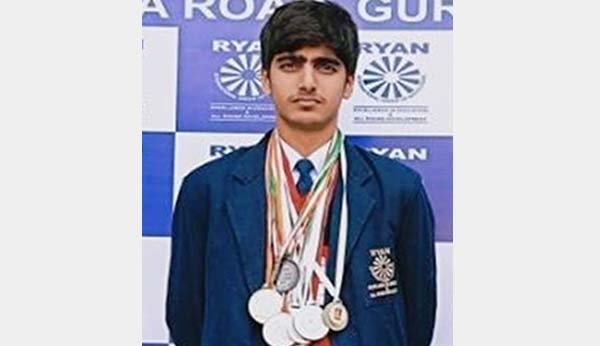Yardaan Malhotra bagged the silver medal - Ryan International School, Bhondsi, Gurgaon