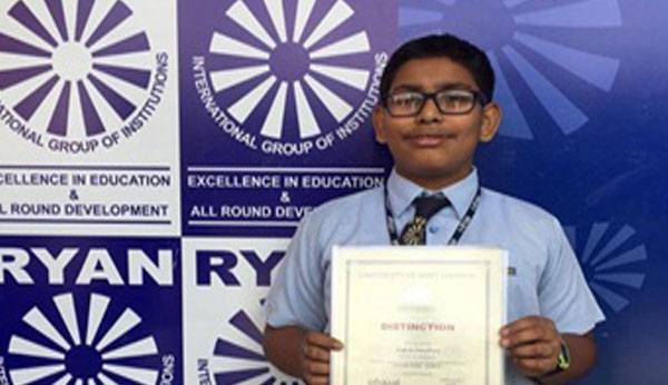 Mst. Arighna Chowdhury IX ICSE - Ryan International School Bannerghatta