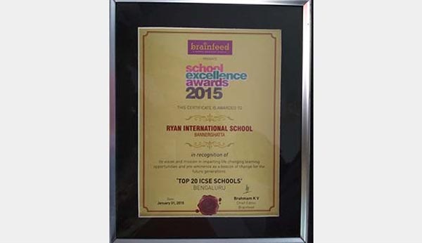 School Excellence Awards Top 20 ICSE Schools Bengaluru - Ryan International School Bannerghatta