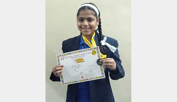 Gargi Talwelkar wins a Gold medal for Chess - Ryan International School, Kandivali East