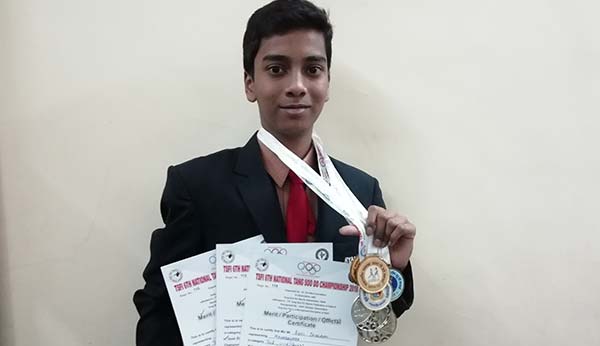 Rishi Ramdin wins a Gold dedal for Tang Soo Do - Ryan International School, Kandivali East
