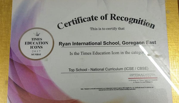 Top School – National Curriculum, (ICSE) - Ryan International School, Goregaon East