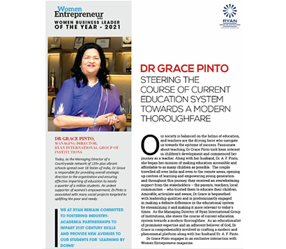 Dr. Grace Pinto Steering the course of current education system towards a modern thoroughfare