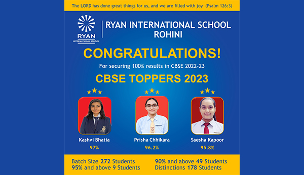 XII Toppers - Ryan International School, Sec-25, Rohini