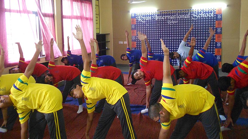 International Yoga Day was organized in the school - Ryan International School, Bolpur the school