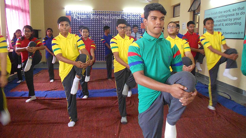 International Yoga Day was organized in the school - Ryan International School, Bolpur