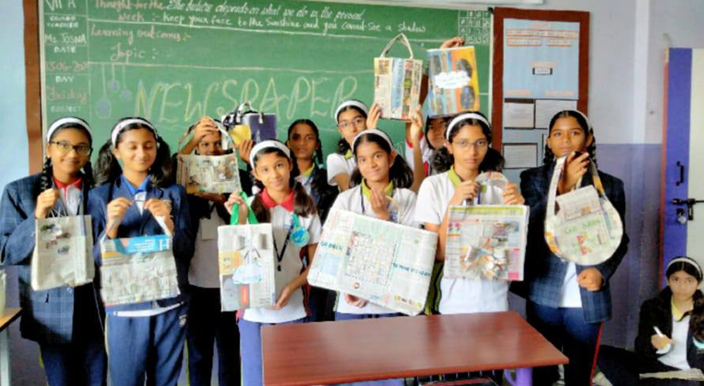 News Paper Bag Making Activity