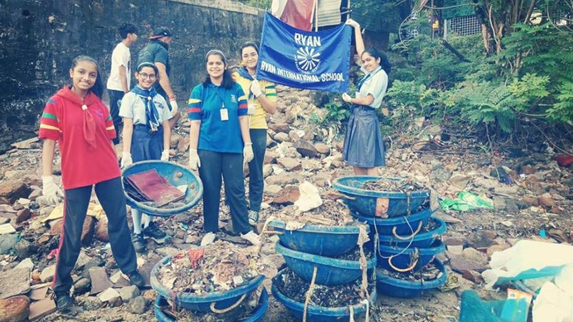 Beach Clean Up Activity - Ryan International School, Malad West