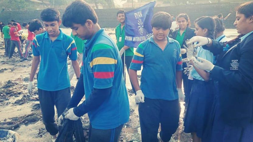 Beach Clean Up Activity - Ryan International School, Malad West