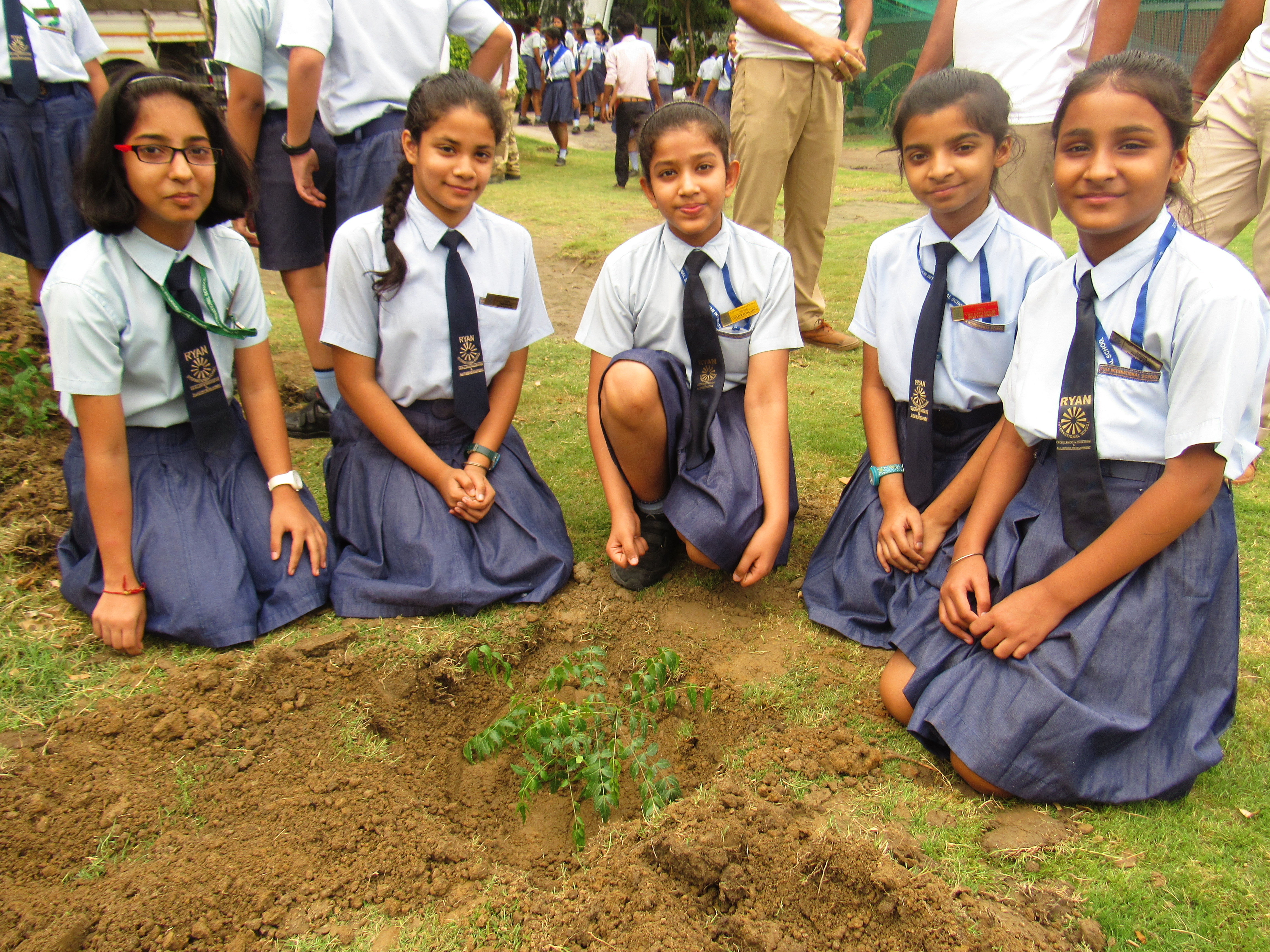 CISF personnels plant 200 saplings - Ryan International School, Sector 39