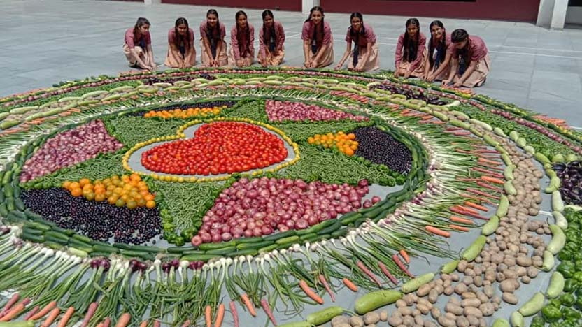 Making of Vegetable Mandala - Ryan International School, Jamalpur Jamalpur - Ryan Group