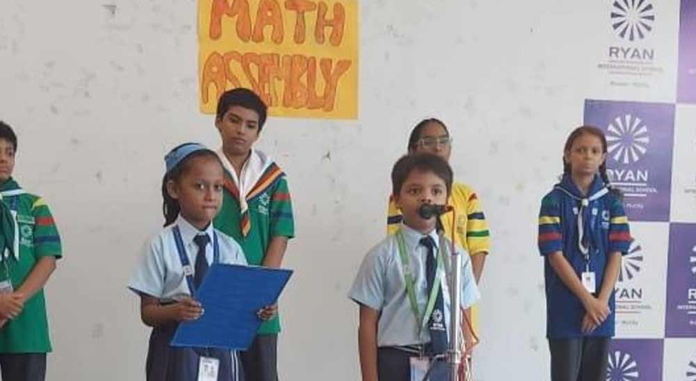 The school has a Math Centre of Excellence. As part of the MCE programme, a math assembly is conducted on a monthly basis. The math assembly conducted on July 24, 2023, focused on the concept of time. The students during the school assembly shared the importance of time and the use of clock hands to read the time.
