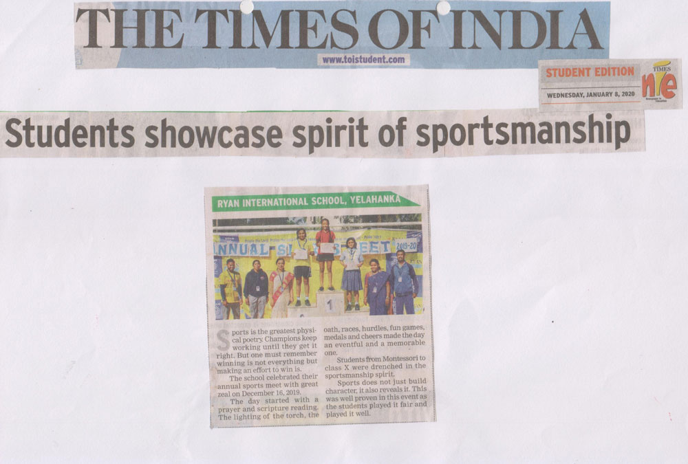 Students showcase spirit of showmanship’ - The Times of India - Ryan International School, Yelahanka - Ryan Group