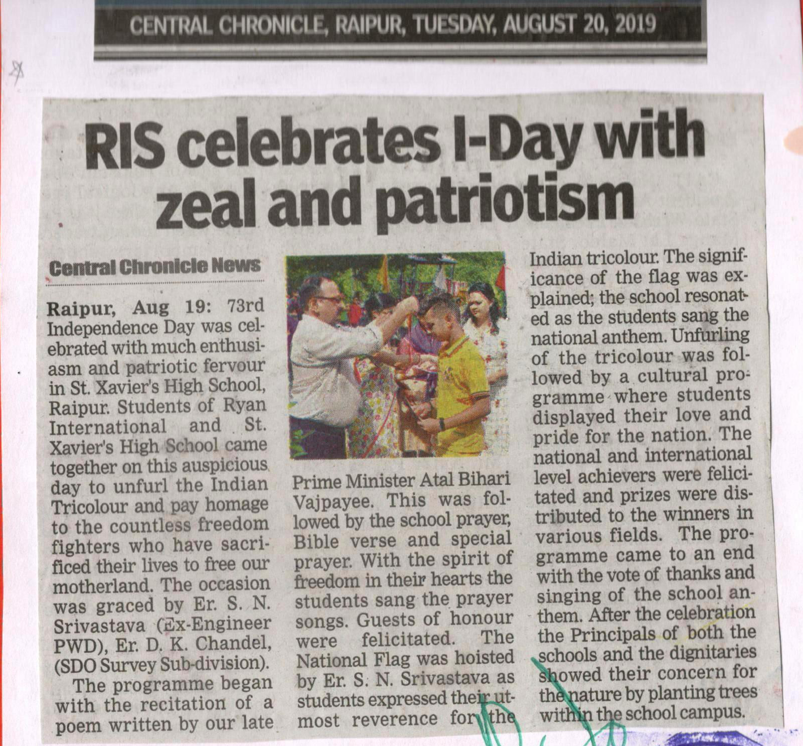RIS Celebrates I-Day with zeal and patriotism