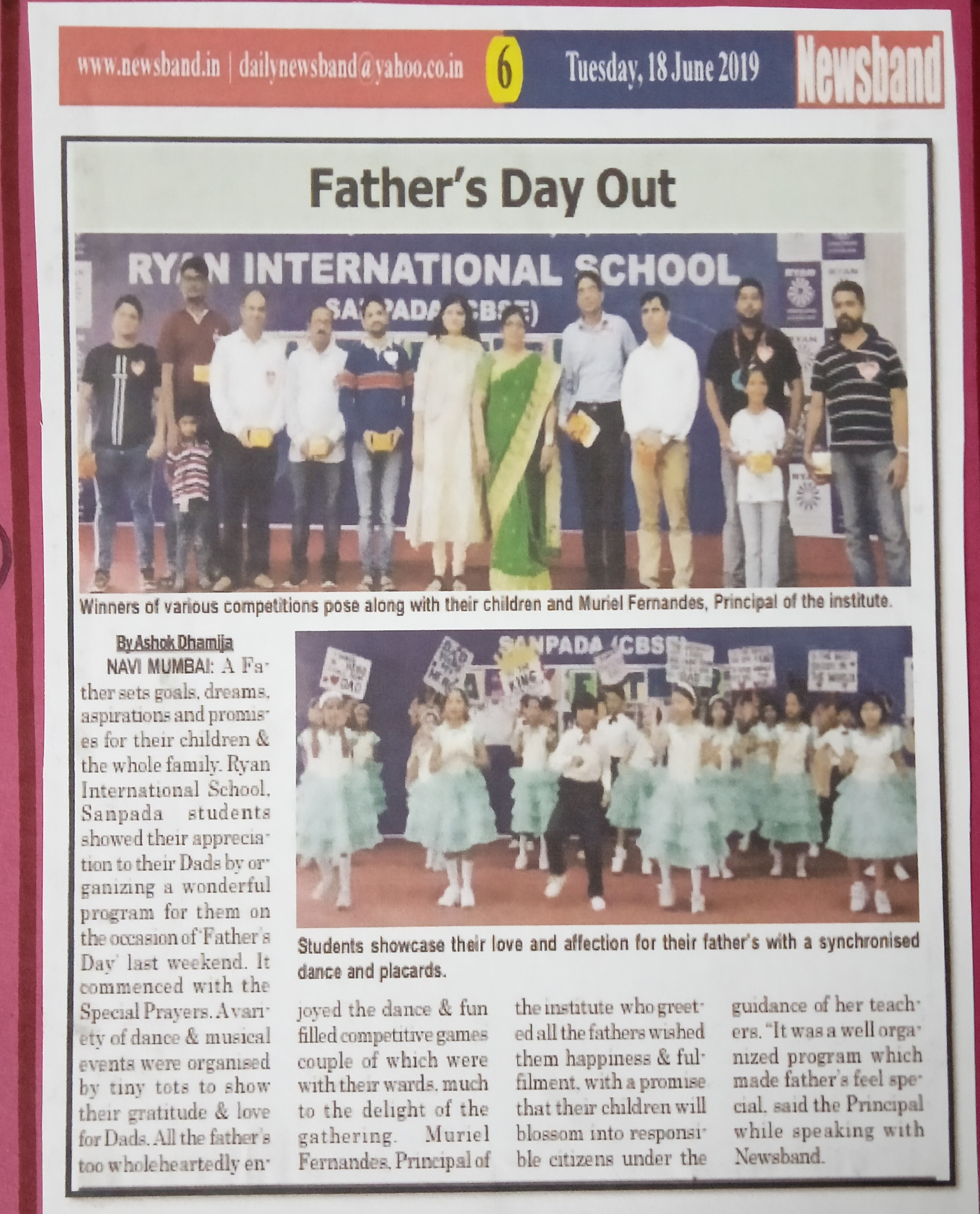 Father’s Day was featured in Newsband - Ryan International School, Sanpada