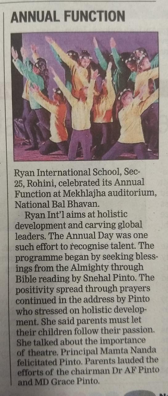 Annual Day- Theatre Fest - Ryan International School, Sec-25, Rohini