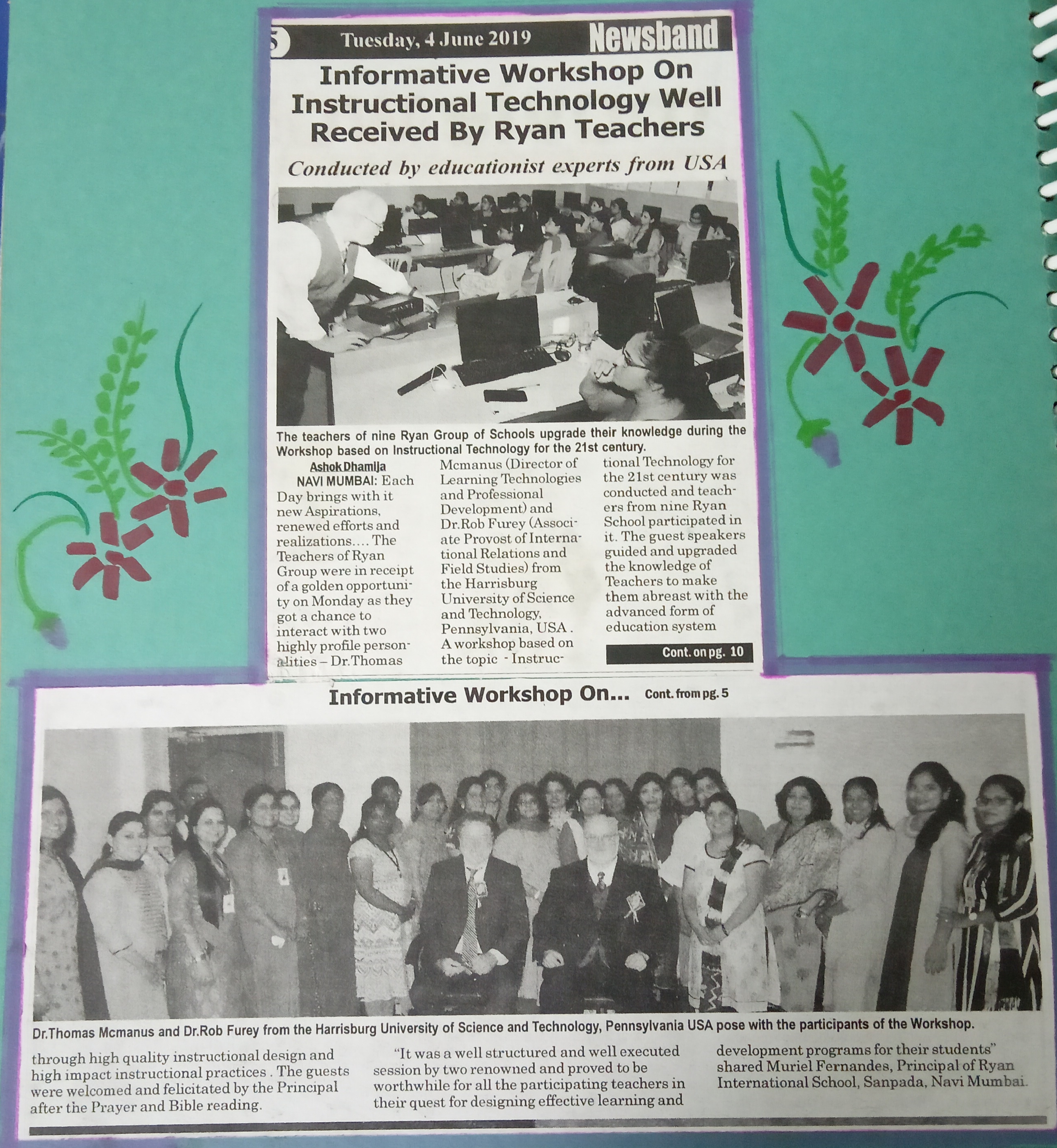 Educational Workshop was featured in Newsband - Ryan International School, Sanpada