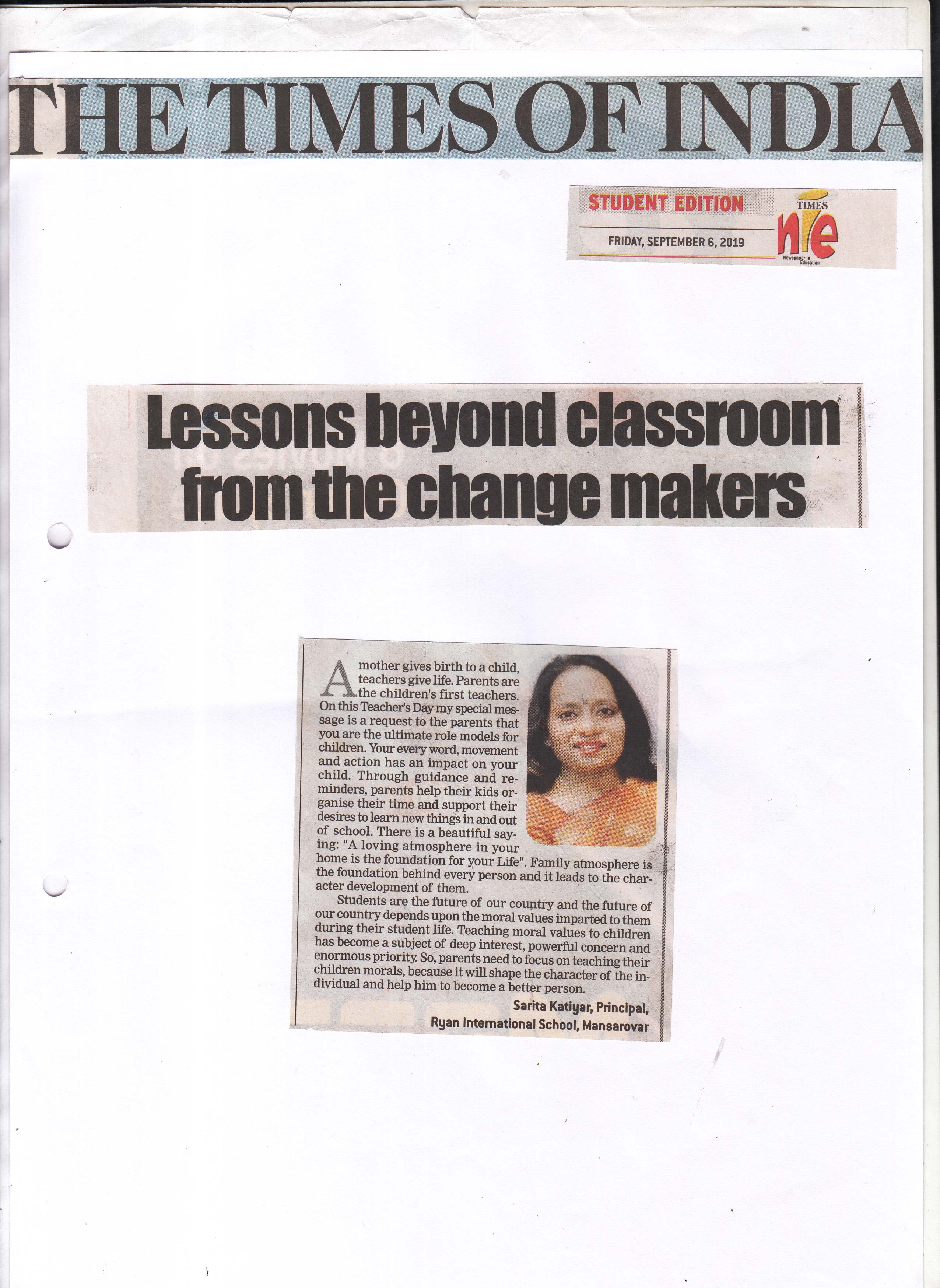 Lessons beyond classroom from the change makers featured in Times of India