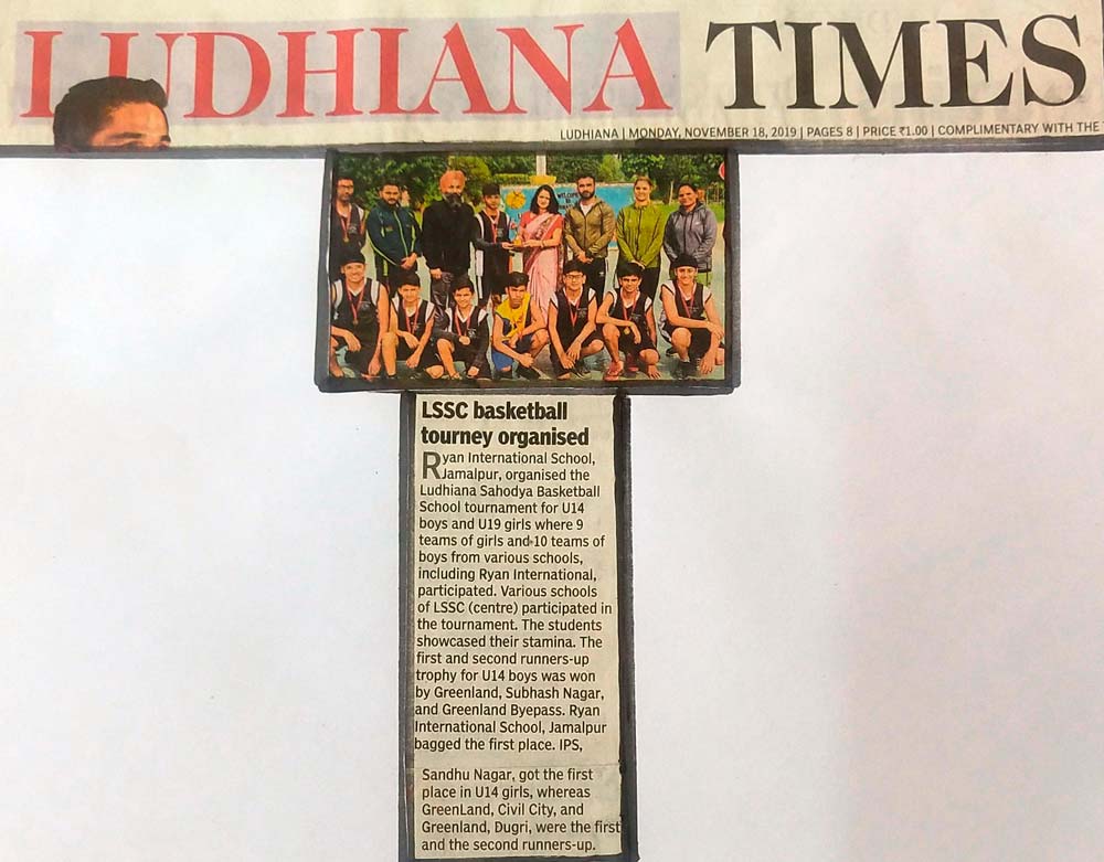 Basketball Tournament - Times of India (Ludhiana Times) - Ryan International School, Jamalpur - Ryan Group