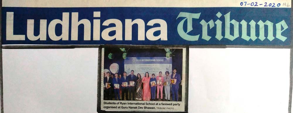 Farewell Ceremony- The Tribune (Ludhiana Tribune) - Ryan International School, Jamalpur - Ryan Group