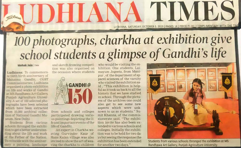 Gandhi Jayanti - Times of India (Ludhiana Times) - Ryan International School, Jamalpur - Ryan Group