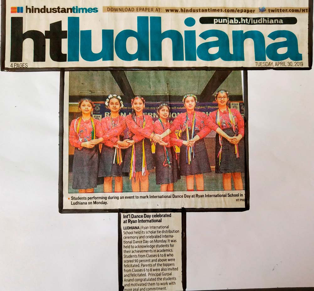 International Dance Day -  Hindustan Times - Ryan International School, Jamalpur - Ryan Group