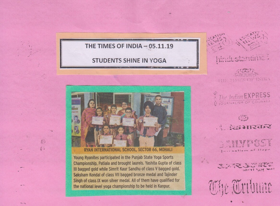 Student Shine in Yoga - Ryan International School, Mohali