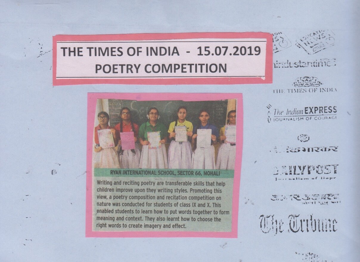 Poetry Competition - Ryan International School, Mohali