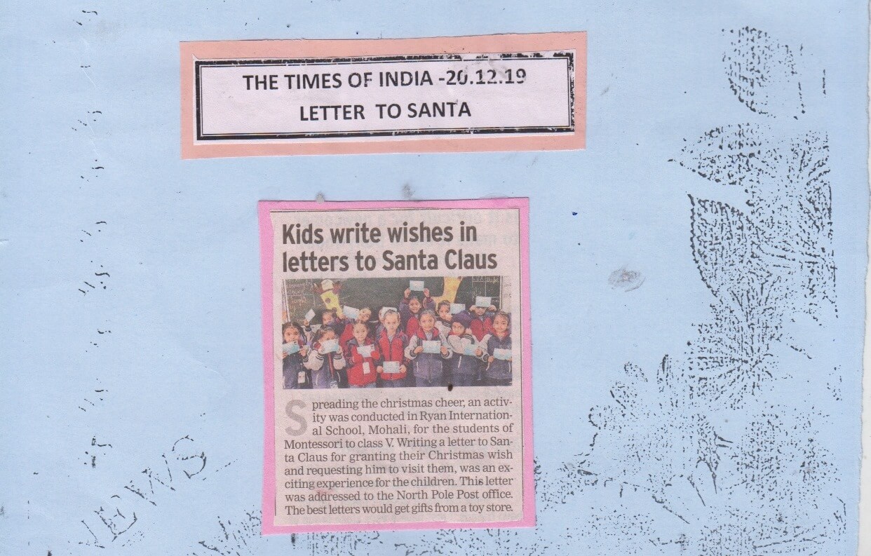 Letter to Santa - Ryan International School, Mohali