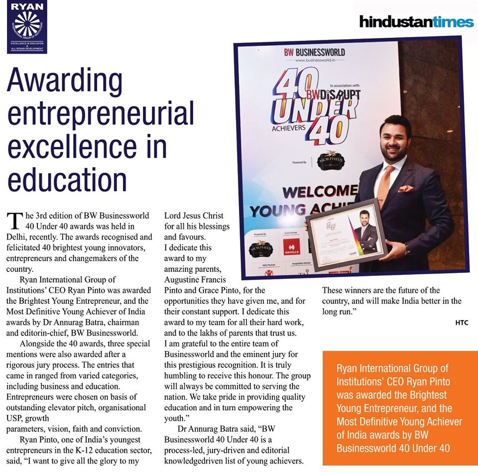 BW Businessworld 40 UNDER 40 Club of Achievers 2019