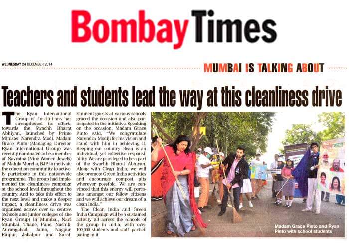 Swachh Bharat Abhiyan by Ryan Schools