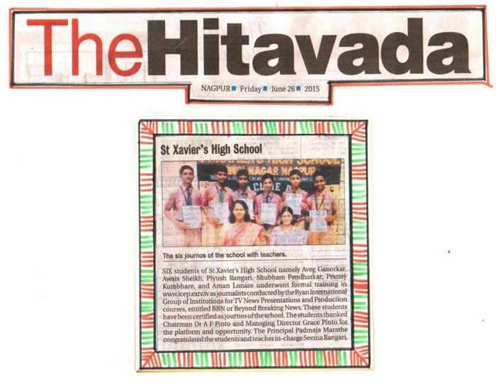 Press Clip: St. Xavier's High School, Hiwri, Nagpur