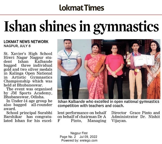 Achievement of Mst. Ishan Kalbande